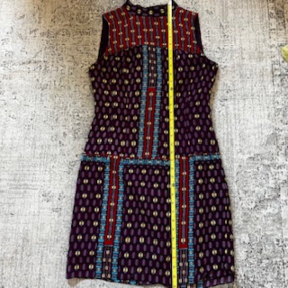 Nanette Lepore Boho Geometric Sleeveless Silk Dress Women's 2 - Picture 4 of 9